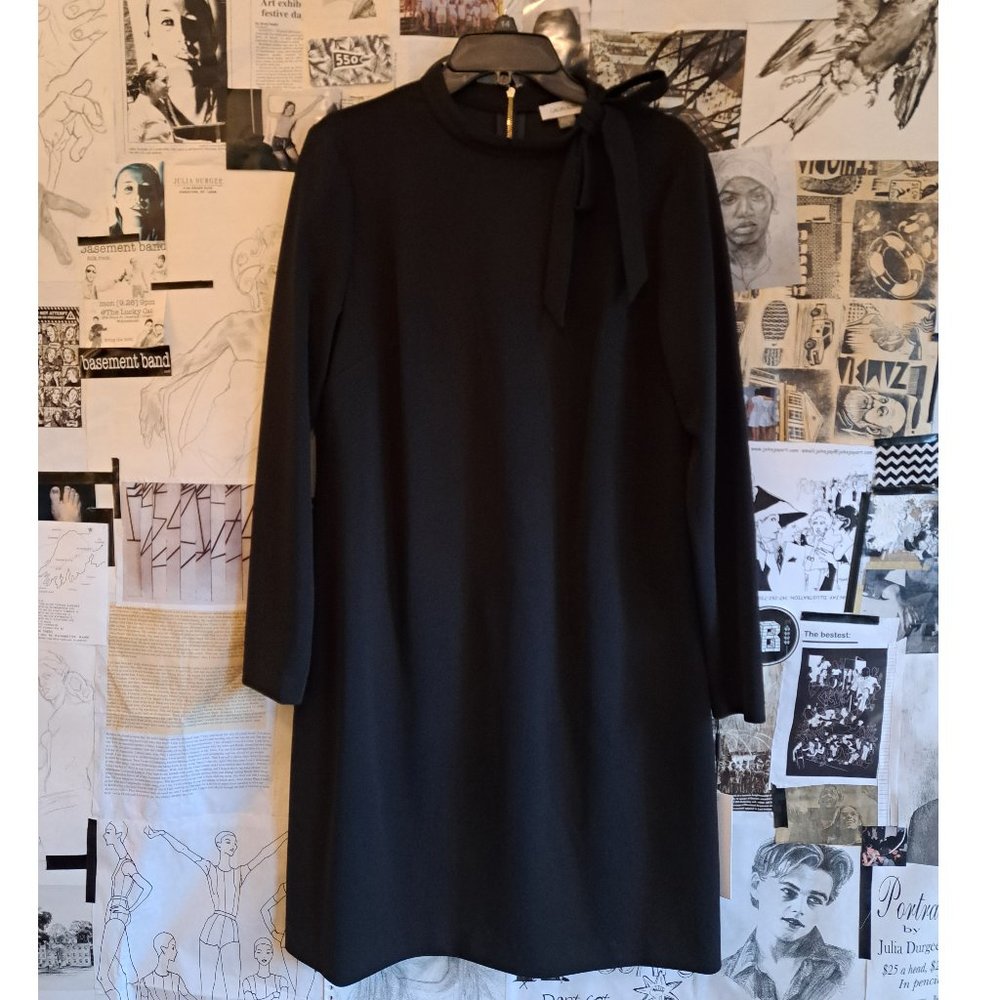 Calvin Klein Black Bow-tie Neck Dress